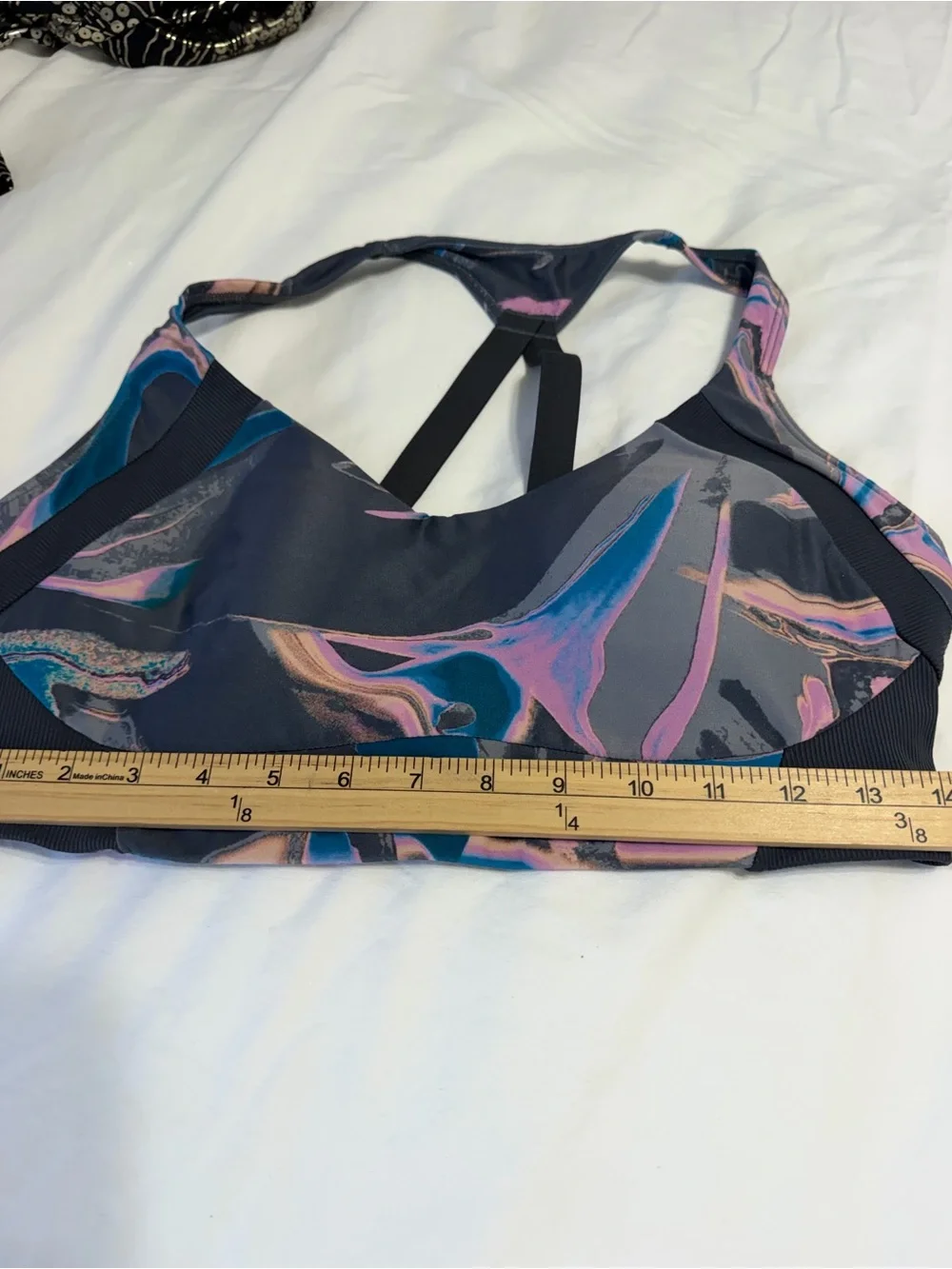 Avia Matching Activewear Set Marble Print Sports Bra & Shorts XL gym